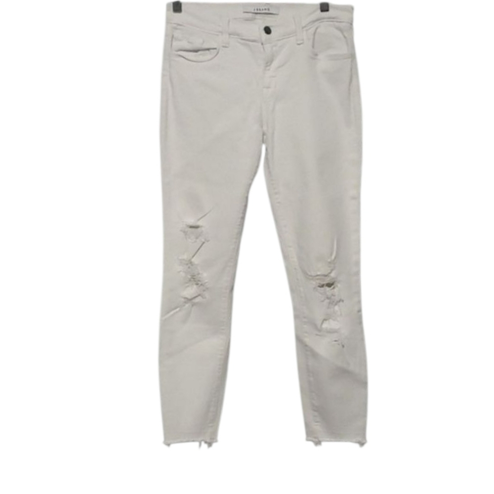 J Brand White‎ Denim Jeans Womens Size 28 Size 6 Demented Summer Fun Ripp…